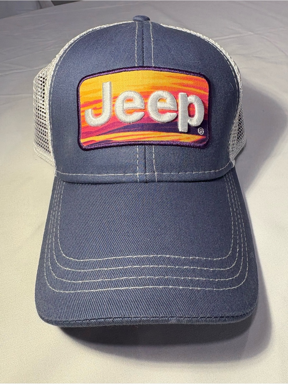 Jeep Embroidered Sunset Logo Trucker Hat Mesh Back Snapback Adjustable Cap OSFM